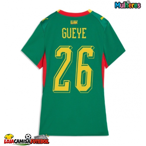 Camisa de Futebol Senegal Pape Gueye #26 Equipamento Secundário Mulheres Mundo 2026 Manga Curta